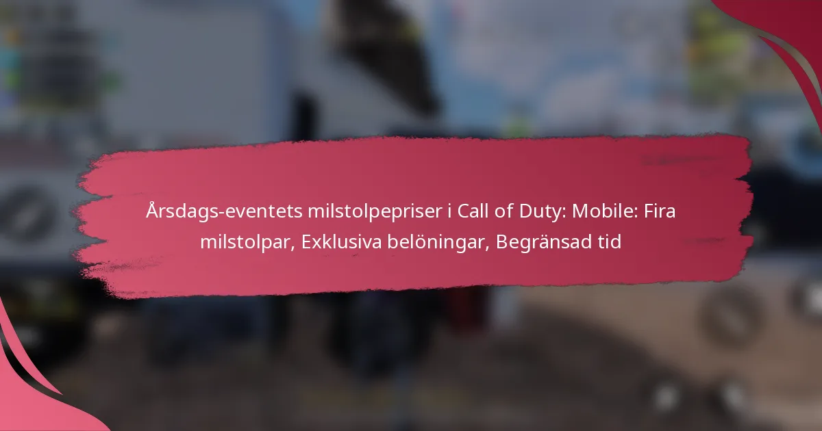 Årsdags-eventets milstolpepriser i Call of Duty: Mobile: Fira milstolpar, Exklusiva belöningar, Begränsad tid
