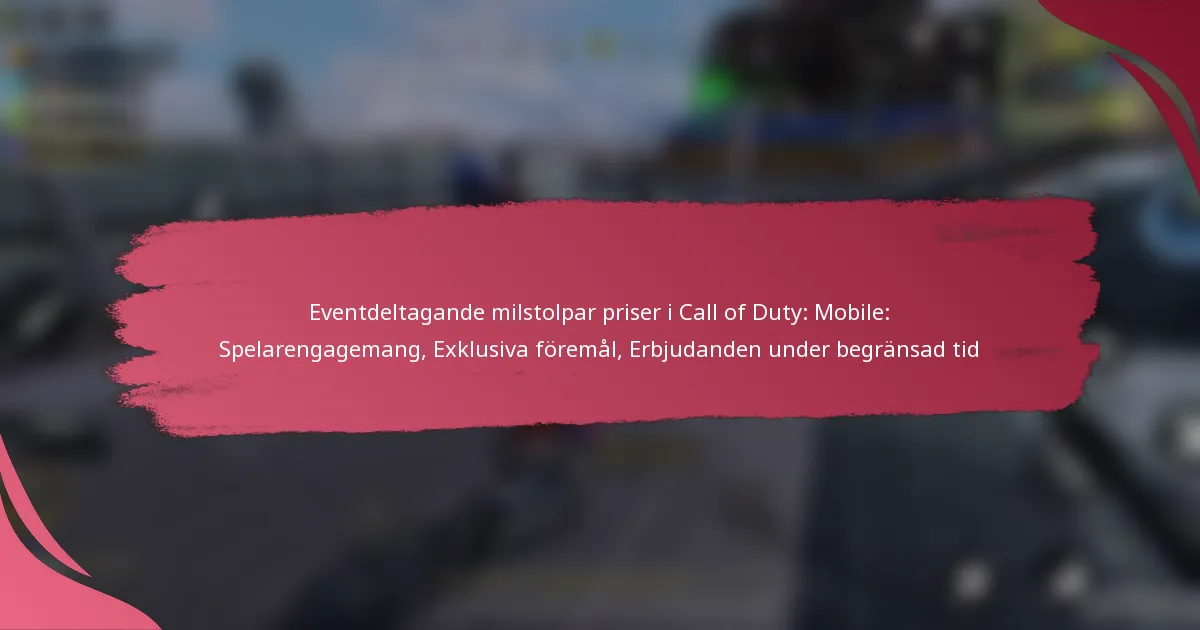 Eventdeltagande milstolpar priser i Call of Duty: Mobile: Spelarengagemang, Exklusiva föremål, Erbjudanden under begränsad tid