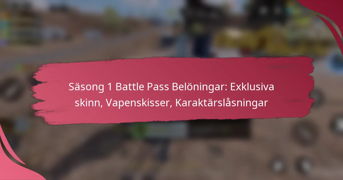 Säsong 1 Battle Pass Belöningar: Exklusiva skinn, Vapenskisser, Karaktärslåsningar