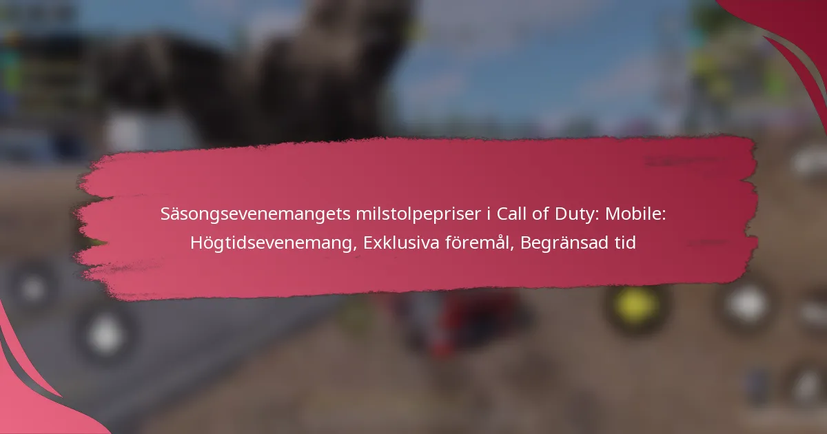 Säsongsevenemangets milstolpepriser i Call of Duty: Mobile: Högtidsevenemang, Exklusiva föremål, Begränsad tid