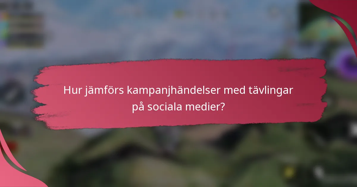 Hur jämförs kampanjhändelser med tävlingar på sociala medier?
