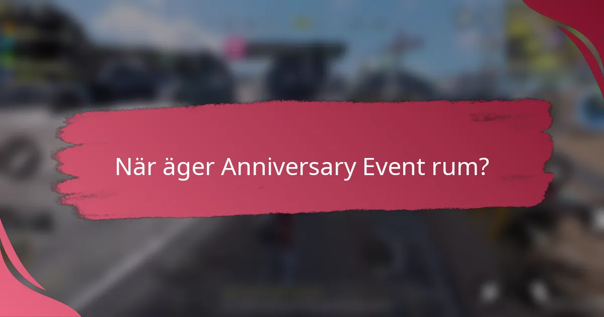 När äger Anniversary Event rum?